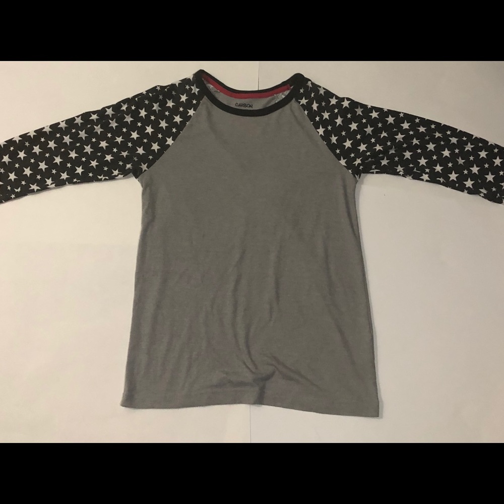 Carbon 3/4 Sleeve Grey Gray Stars Mens S